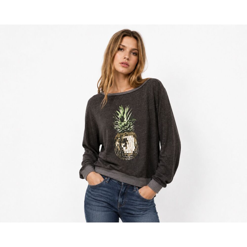 Wildfox Baggy Beach Jumper Pineapple Disco Ball Indie Sleaze Y2K Sweatshirt S
